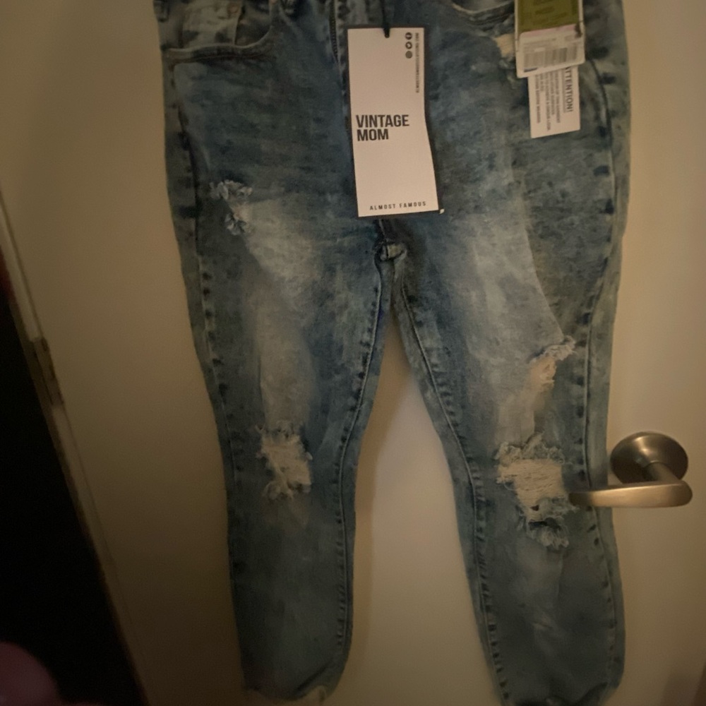 Vintage Mom Distressed Blue Jeans